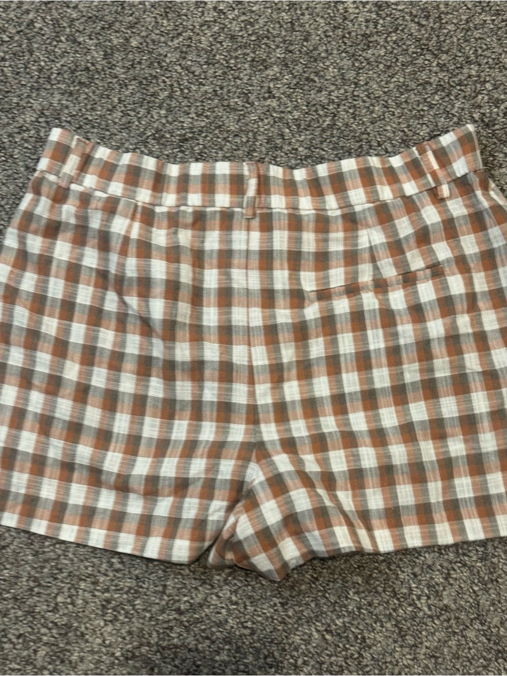 Nine West Plaid High-Waist Shorts — Brown & White - Picture 6 of 6